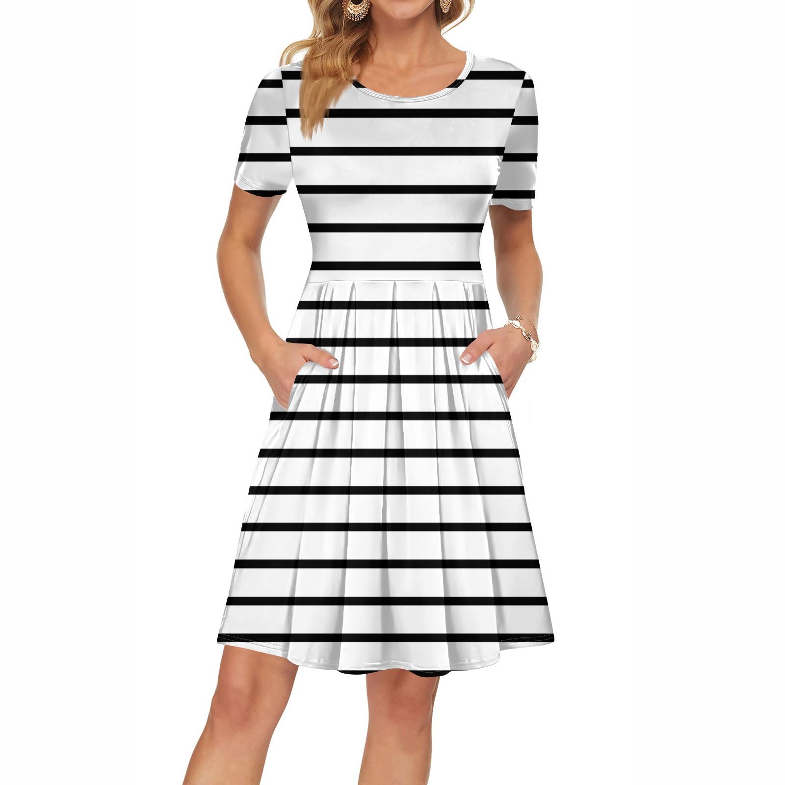 

Женское платье с коротким рукавом, плиссированное, свободное, повседневное платье с карманами, платья длиной до колена XL белый