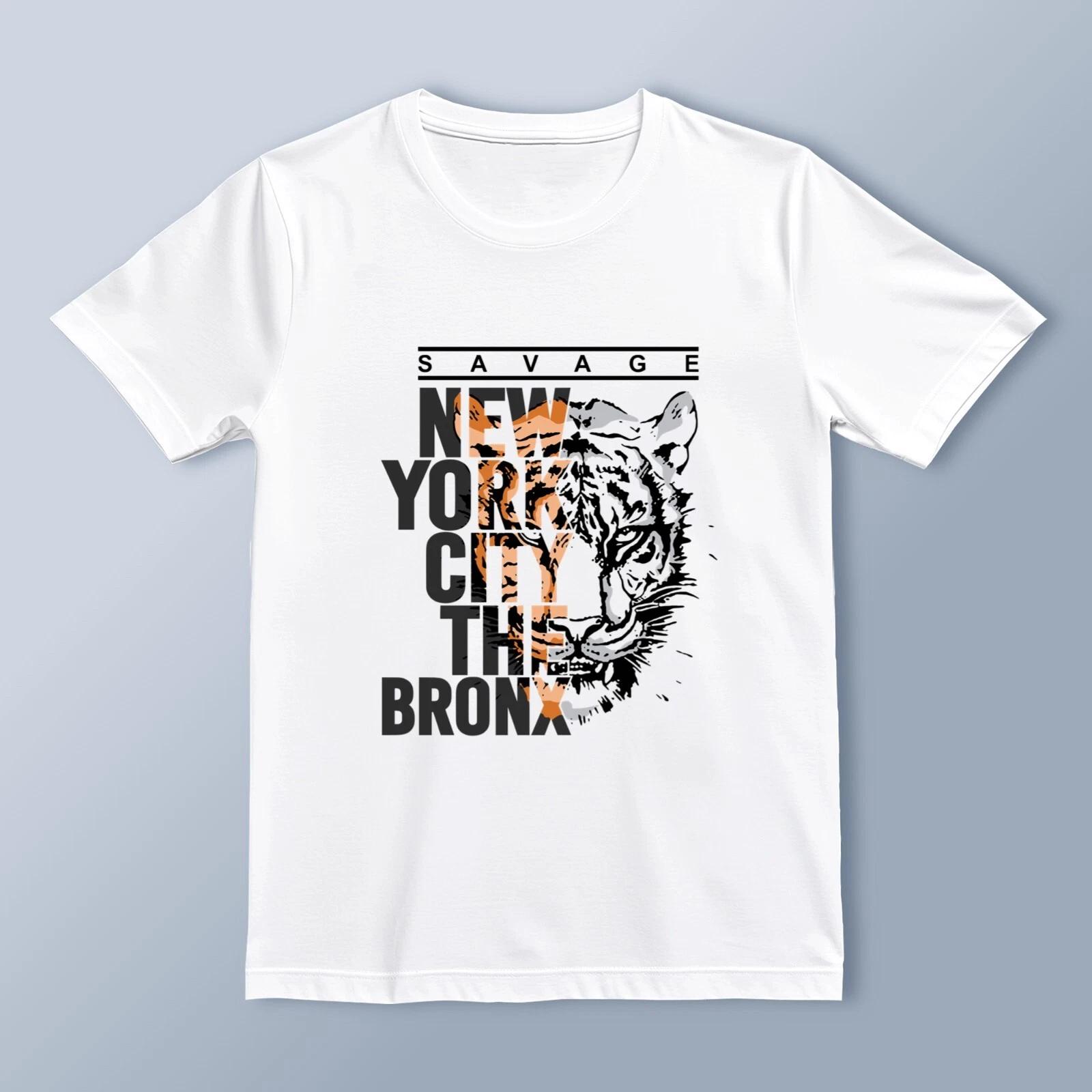 Savage NYC Bronx  Tiger Graphic T-Shirt | Urban Streetwear | Unisex Casual Tee M