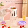Pp+Silicone Fruit Cup Compartments Leak-Proof With Draining Salad Cup Portable Snack Parfait Containers For Women