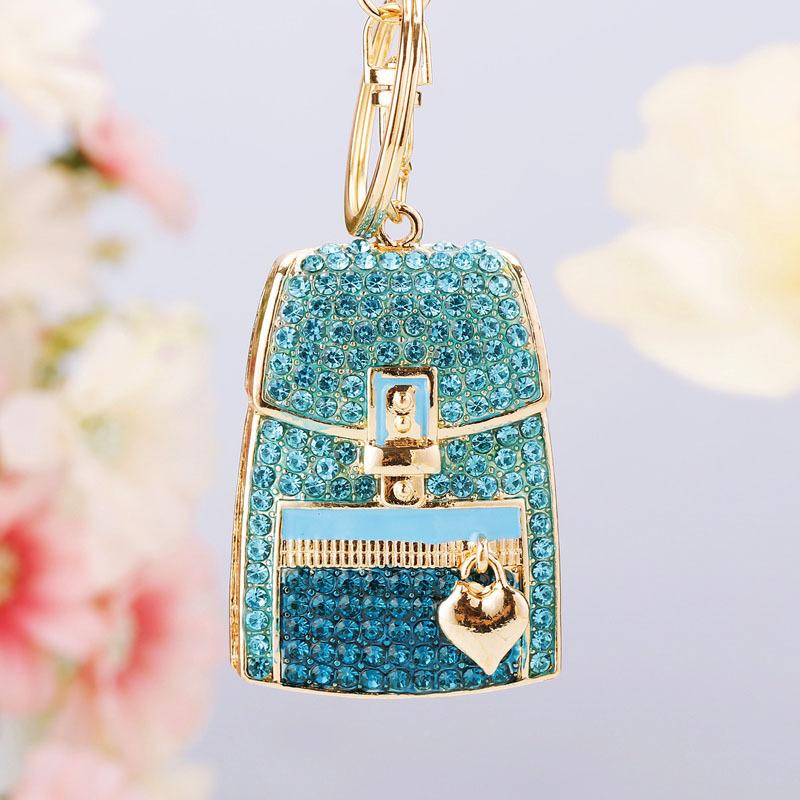 Cute Bag Shaped Keychain Zipper Design Women Girls Mini Backpack Keys Card Keychain Handbag Purse Pendant Key Ring Jewelry