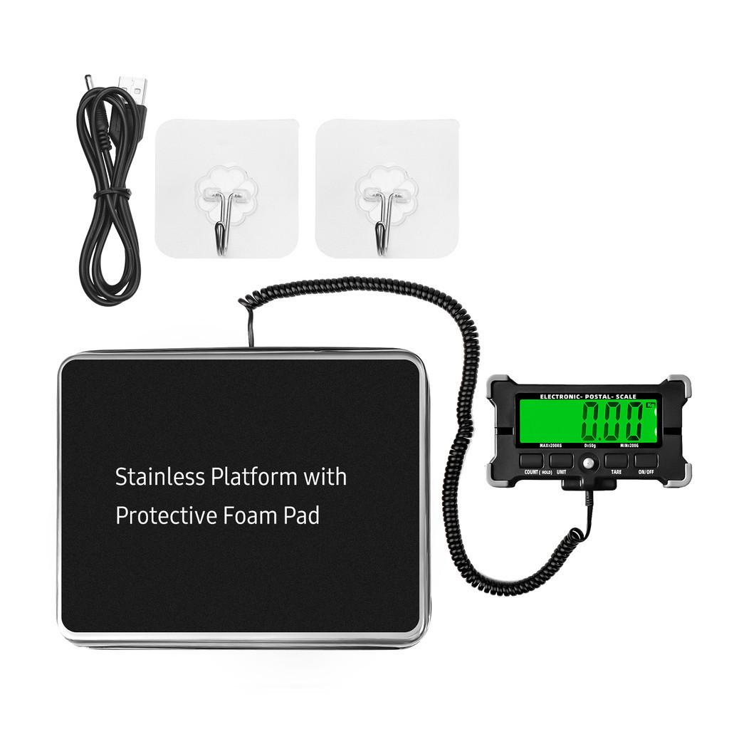 Electronic Digital Scale Stainless Steel Postal Scale LCD Backlight Display Portable Shipping Scale