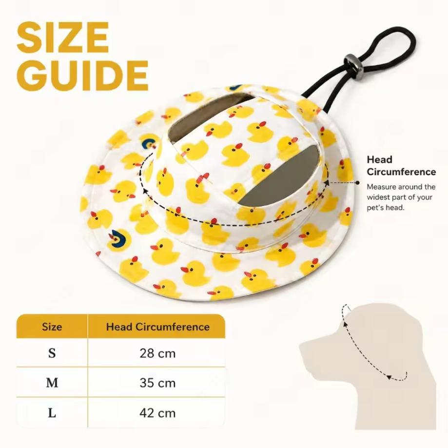 G62 Adjustable Pet Sun Hat with Chin Strap for Small Medium Dogs Cats Outdoor Travel Accessory Gift for Pet Owners
