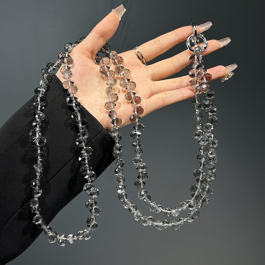 High-End Long Crossbody Phone Lanyard with Water Drop Crystal Beads Anti-Loss Pendant Fashionable Shoulder Strap Pendant