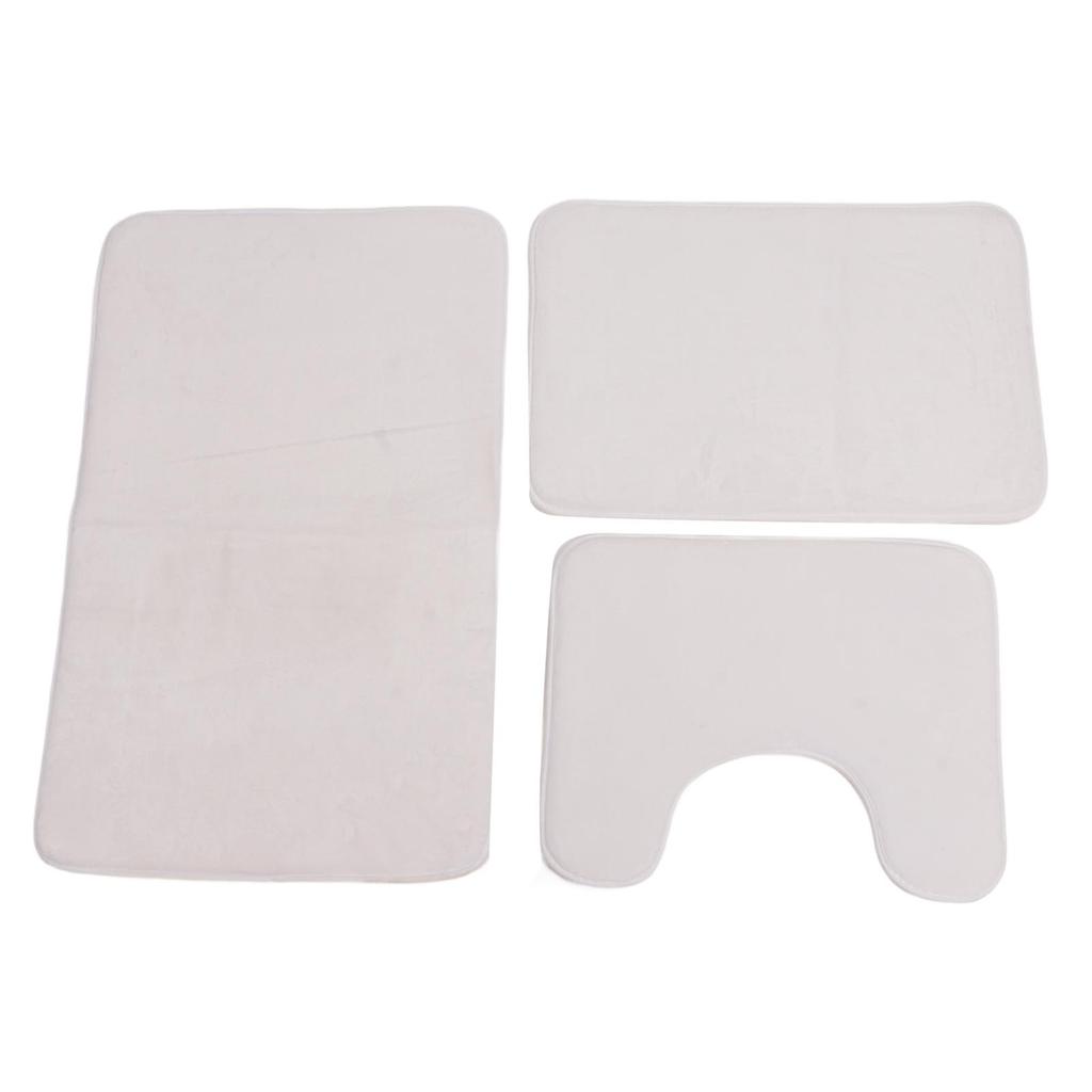 3 Pieces Toilet Mat Set Non Slip Water Absorbent Washable Bathroom U Shaped Toilet Rug Set for Home Toilet Training