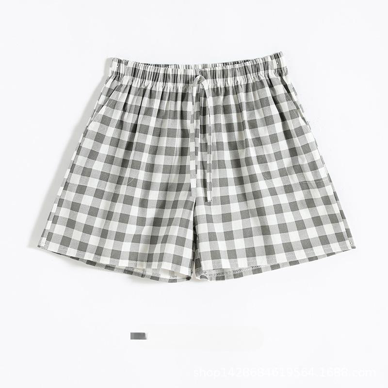 

Хлопковые и льняные шорты. Женские повседневные брюки в клетку большого размера с принтом. Универсальные широкие брюки. M