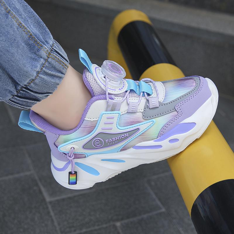 2025 Herbst/Winter Leder-Sportschuhe für Mädchen mit Drehverschluss