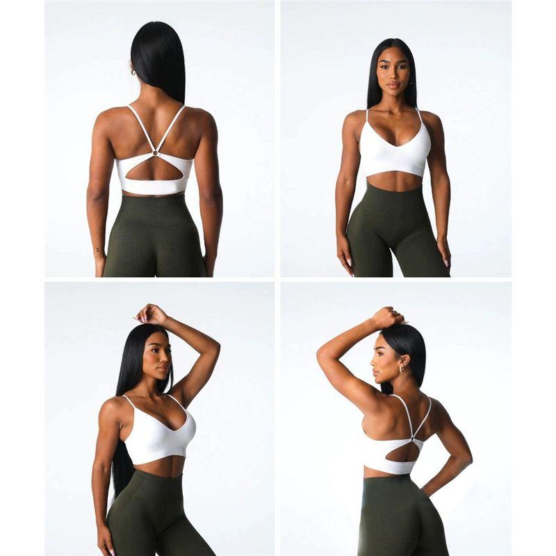 

Женский жилет для йоги с красивой спинкой, с нагрудными вкладышами, высокоэластичный, быстросохнущий, с обхватом груди, спортивный бюстгальтер, нижнее белье для тренировок, на бретелях, пуш-ап L White