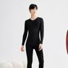190g Warm Autumn/Winter Pure Cotton Base Layer: Men's & Women's Round Neck Pullover and Trousers Set