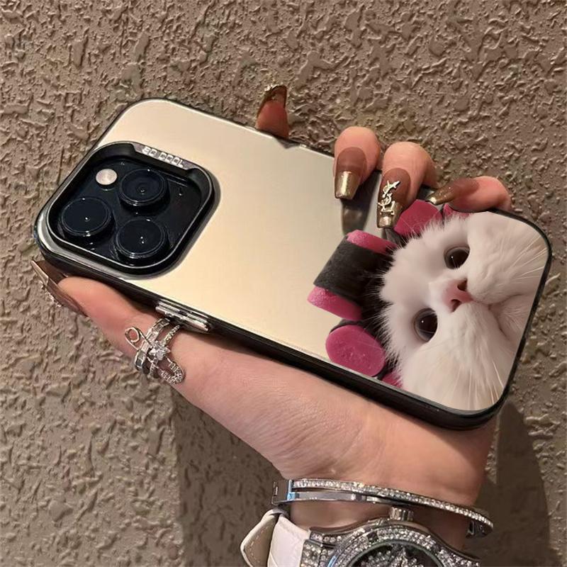 Cute Cartoon Black Cat Phone Case for Samsung A55 Case Galaxy S24 Ultra S21 S23 FE S22 Plus A14 A34 A15 A35 A54 5g Plating Cover
