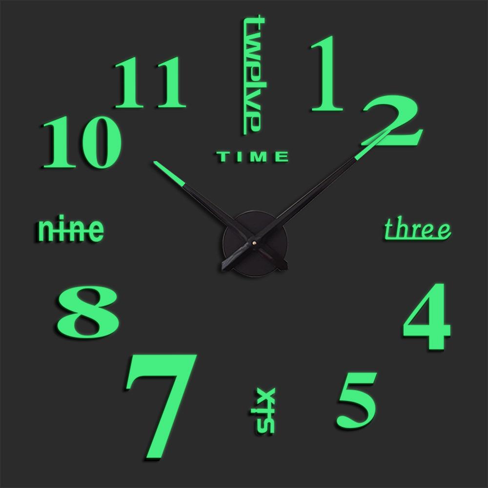 47-Inch Modern DIY Digital Wall Clock with Silent Mechanism
