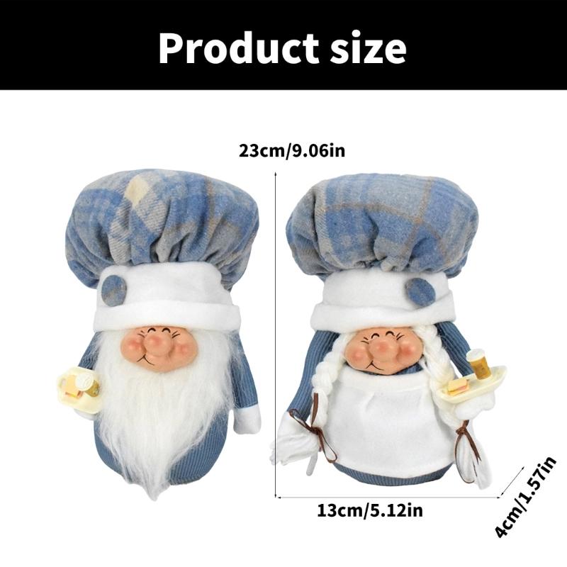 Chefs Gnomes Plush,Handmade Chefs Tomte Swedish Gnomes Scandinavian Figurine Nordics Gnomes Plush Elf Doll Ornament