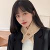 Windproof Wool Knitted Scarf Thickened Women Winter Neckerchief Retro Cross Neck Warmer  Outdoor