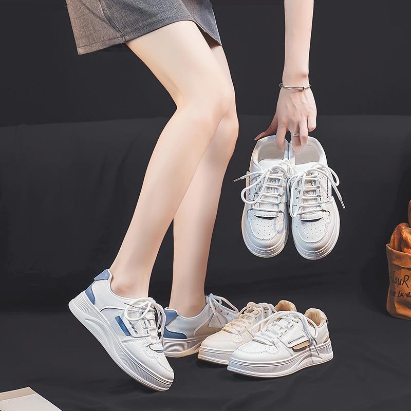 In little white shoes women's sports color matching breathable board shoes students new women's shoes heightening shoes travel shoes 2