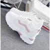 Xiaobai Shoes Female Student Leather Surface Spring and Summer New Mesh Breathable Thick-soled Thick-soled Sports Shoes Shoes