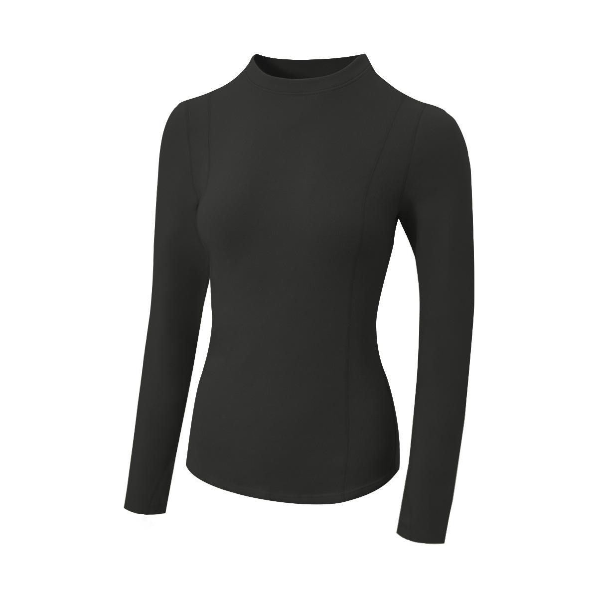 

Women s Round Neck Slimming Long Sleeve Top - Velvet Base Layer for Spring and Autumn M