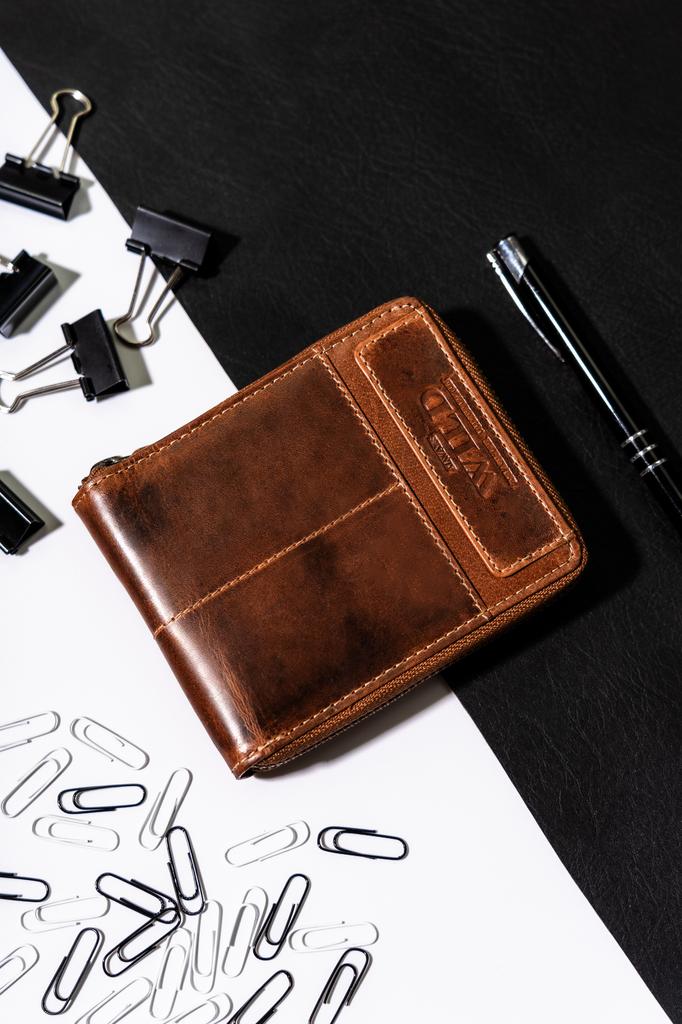 Men's leather wallet N55-HWS-8858 BROWN