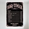 Vintage BBQ Timer Metal Tin Sign Distressed Rustic Food & Beer Orders Wall Plaque for Bar Cafe Home Decor with Hanging Holes