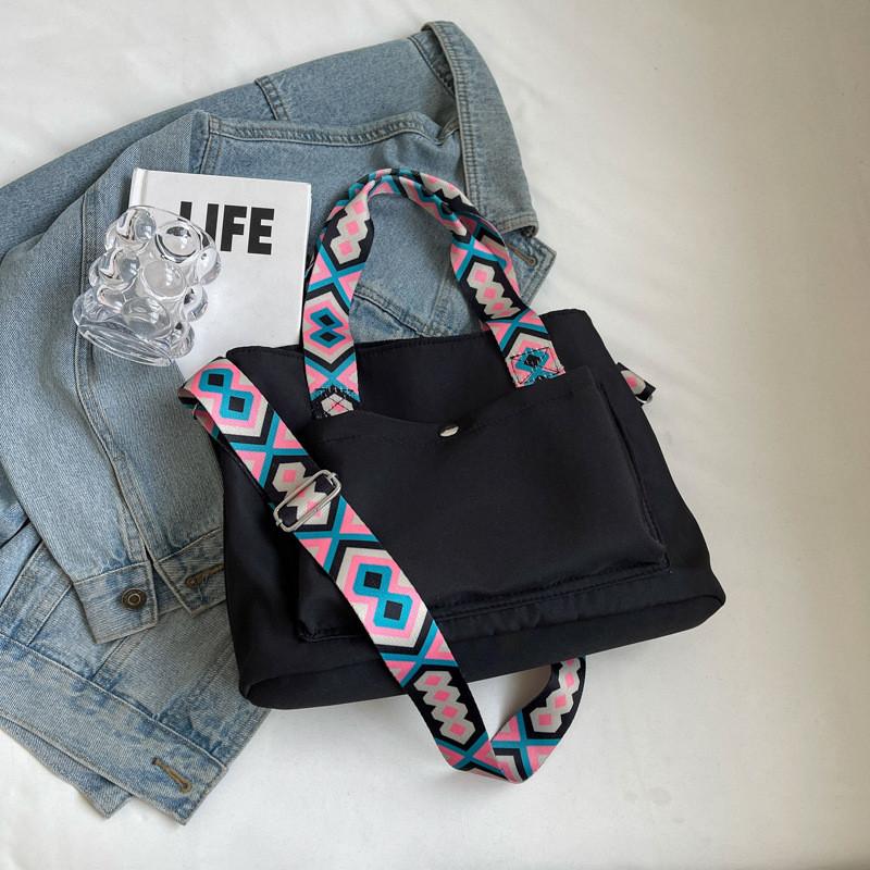 

Stylish Large Capacity Tote Bag For Women With Beautiful Design And Adjustable Shoulder Strap In Black Beige Blue And Pink