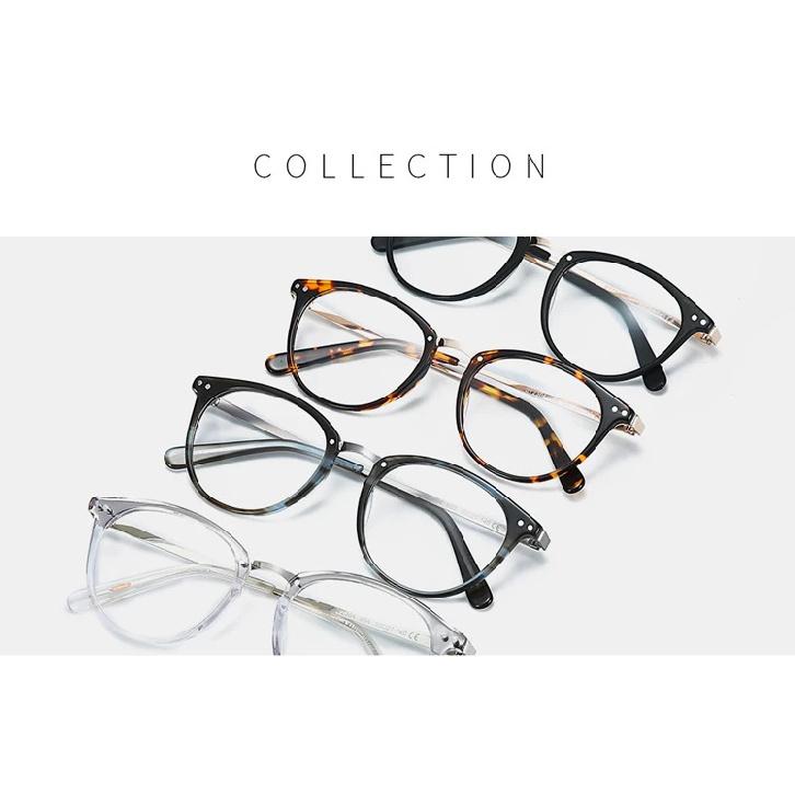 ZENOTTIC Retro Round Optical Prescription Eyeglasses Frames Unisex Ultralight Acetate Metal Spectacle Frame