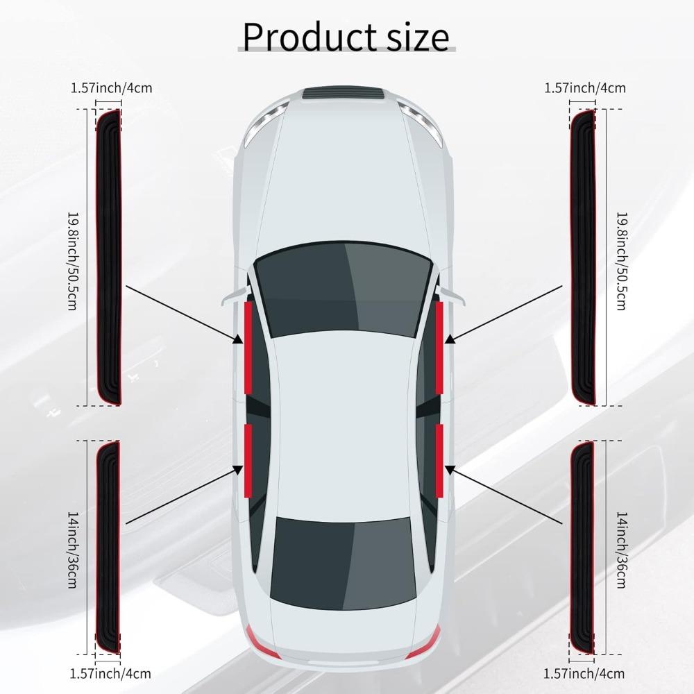 Car Door Threshold Protection, 4PCS Door Edge Step Dust Shield Cover, Car/SUV Universal Rubber Scratch Resistant Exterior Accessories