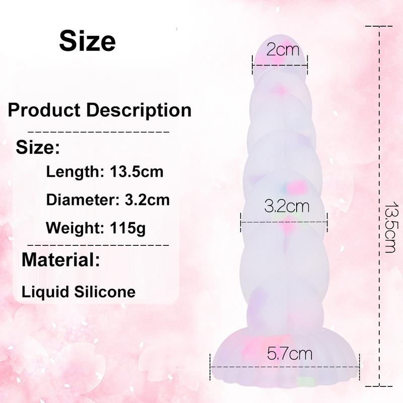 TleMeny Luminous Anal Plug With Sucker Multi Color Silicone Butt Sex Toys Glowing Dark Penis Twist Granules Style Erotic Product