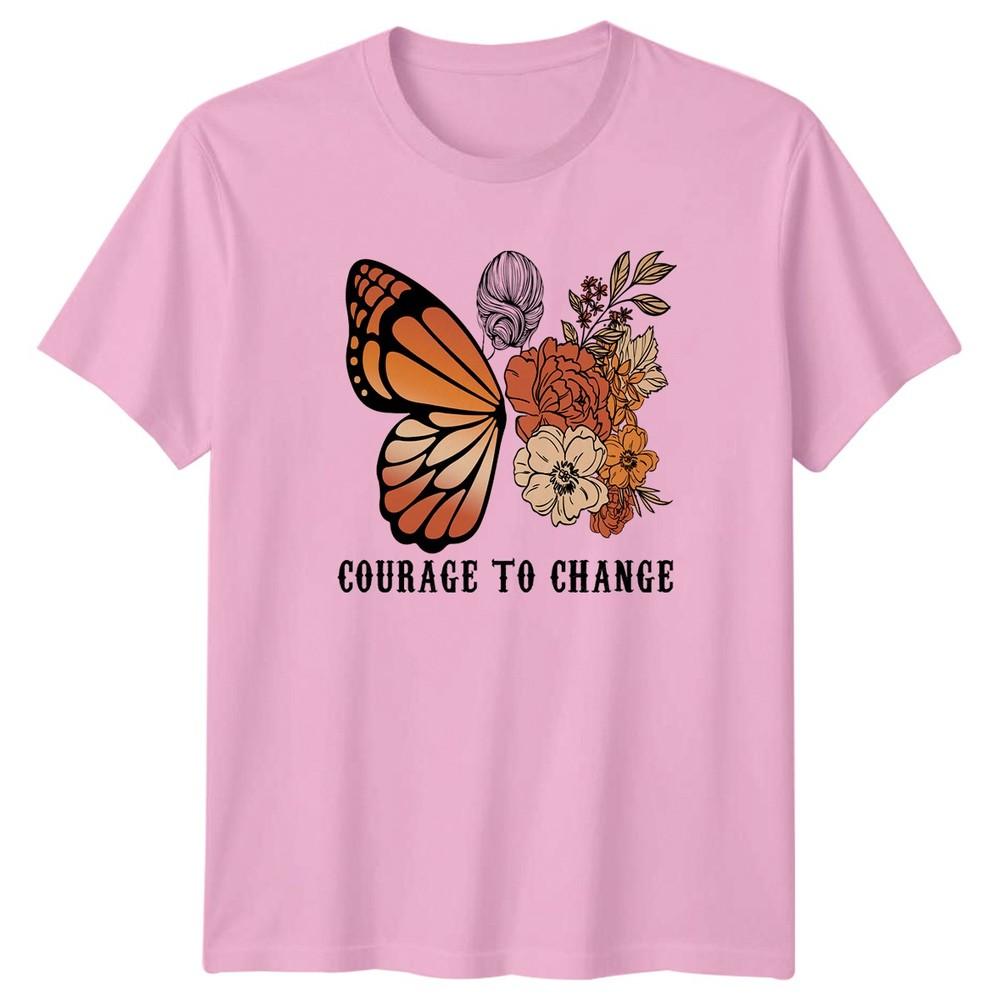 Courage To Change Vintage Butterflies Unisexs TShirt Floral Art Inspiration