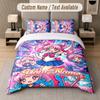 Sailor Moon 3Pcs Bedding Set, Personalized Custom Name Text, 1 Duvet Cover & 2 Pillowcases For Bedroom