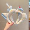 Korean-Style Plush Cat Ear Headband for Women - 2025 Trend, High Skull Top, Perfect for Face Washing and Hair Styling