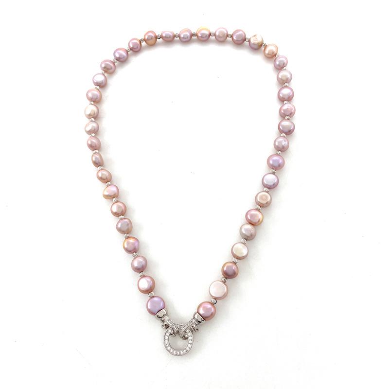Seedless freshwater pearl necklace - elegant, stylish, colorful, minimalist, and unique