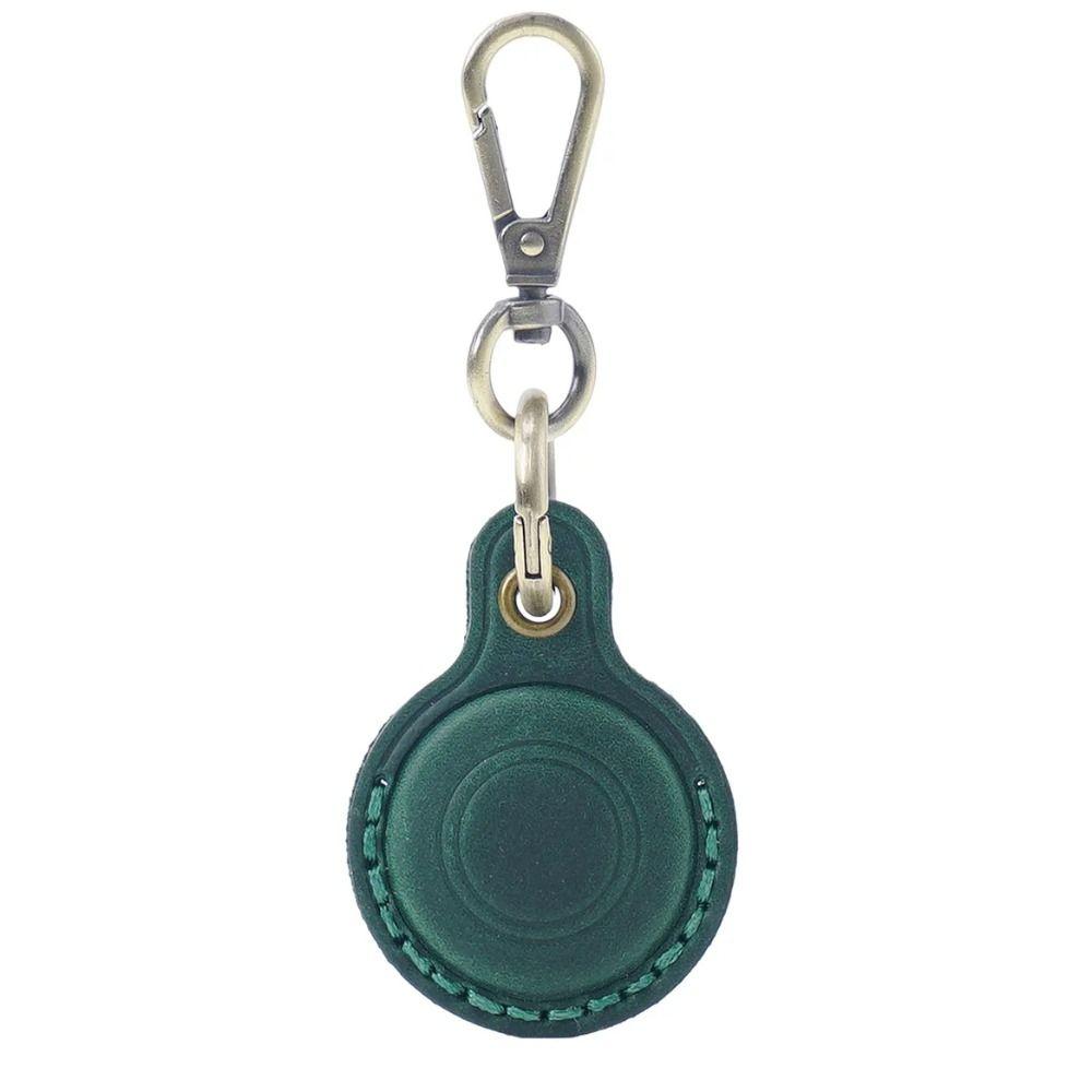 Retro Leather Leather Protective Case Protector KeyRing Keychain Locator Cover for Apple AirTag