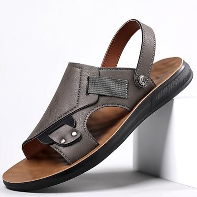 Fashion Classic Open Toe Men's Sandals Summer 2024 Non-slip Waterproof Sandals Men's Soft Bottom Wear-resistant Middle-aged Dual-use