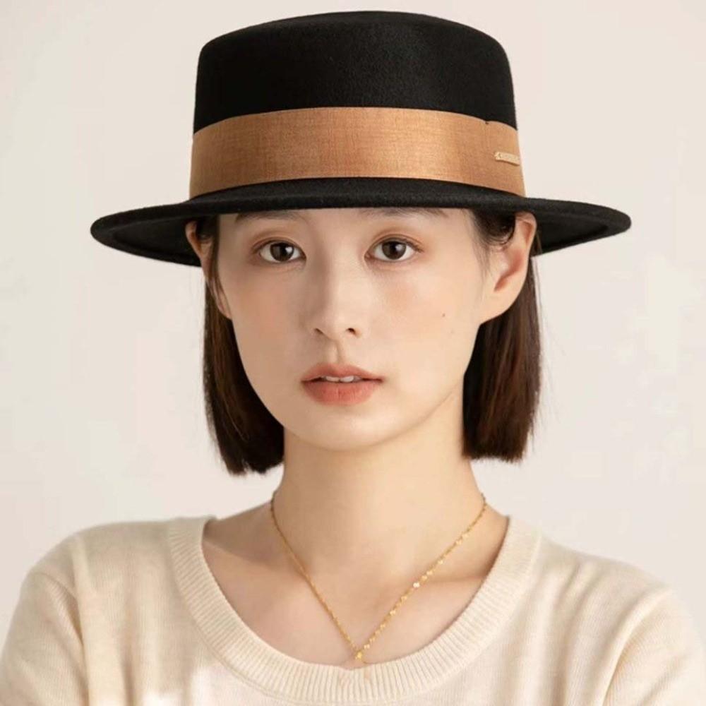 Versatile British Top Hat Vintage Looking Woolen Formal Hat Live Show Woolen Jazz Cap  Fashion Show
