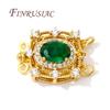 18K Gold Plated Inlaid Green Crystal Clasps For Jewelry Fasteners For Bracelets,Safety Clasps Accessories DIY Necklace Findings