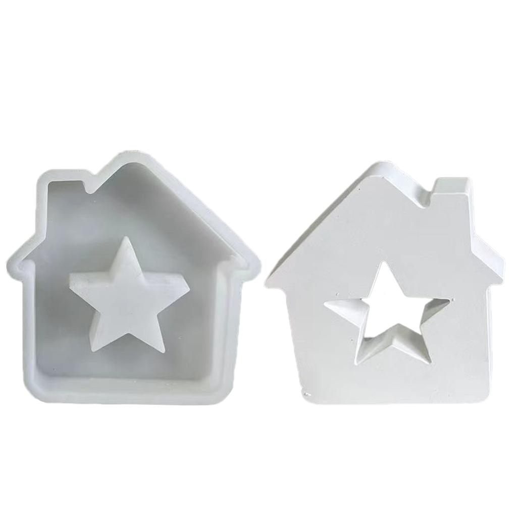 Star House Candle Molds Love Heart House Resin Molds for Making Candle Cake Fondant Room Decorations Gypsum Ornaments