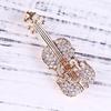 Brooch Pin Violin Rhinestones Jewelry Shiny Guitar Brooch Clothing Accessories