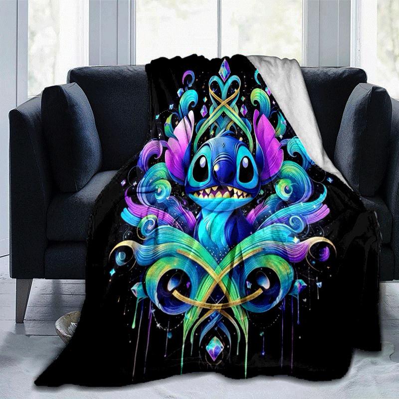 

1pc Stitch Printing Blanket - Soft, All-Season Throw for Living Room, Bedroom,Travel 80cmx120cm(31inx47in)
