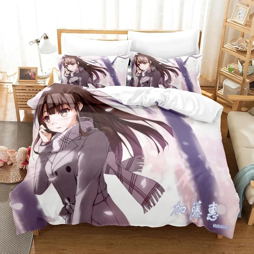 

Comforter Saekano How To Raise A Boring Girlfriend Bedding Set Double Twin King Comforter Boys Girls Adults Bedroom Comforter (quilt)-EU Single(135*200cm)3pcs