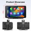 7" 2K DVR Rotating Len Wireless CarPlay & Android With Front Rear Camera  Auto Dash DVR Night Vision Rear View Mirror BT FM