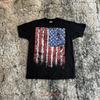Vintage Wild Oats Unisex S Sz Xl Usa Flag 90 Black T Shirt Textured Y2k Aop Vintage Versatile Comfortable Streetwear