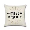 Creative Couple Cushion Cover Cotton Linen Throw Pillow Case For Sofa Lovers Valentine'S Day Decorative Pillowcase Cushion Cover