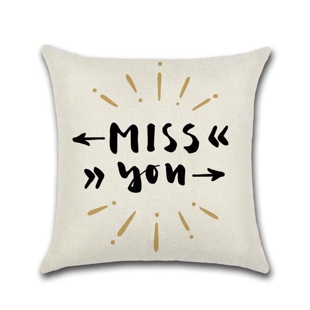 Creative Couple Cushion Cover Cotton Linen Throw Pillow Case For Sofa Lovers Valentine'S Day Decorative Pillowcase Cushion Cover