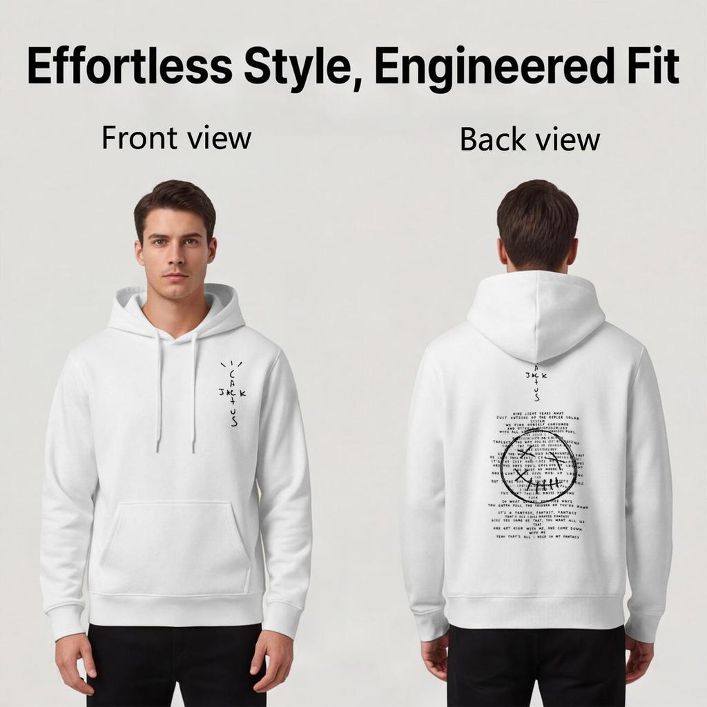 Men's Hoodie - 2D Print, Breathable & Comfortable, Minimalist Style for Daily Casual Wear