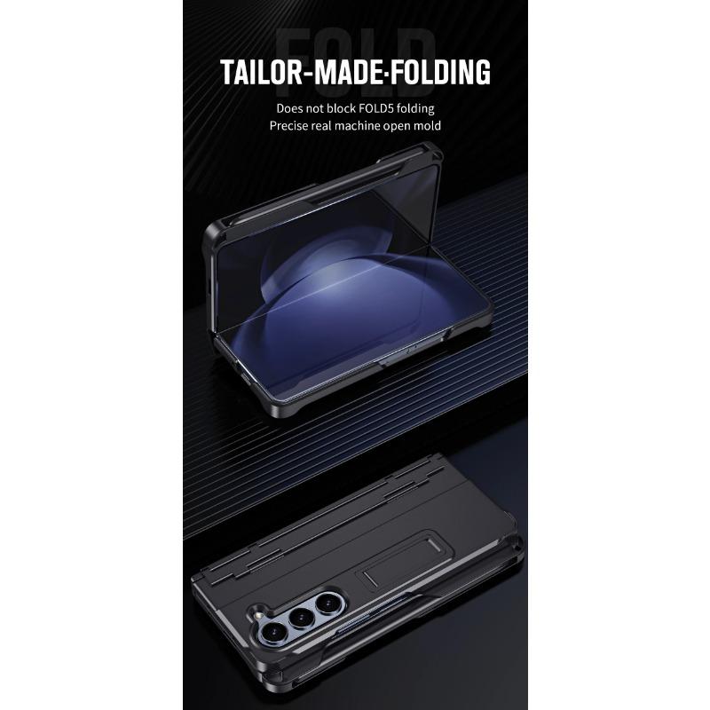 Invisible Stand for Samsung Galaxy Z Fold 6 5 4 3 Case Pen Slot Stylus Glass Film Screen Hinge Protection Cover Stand Holder