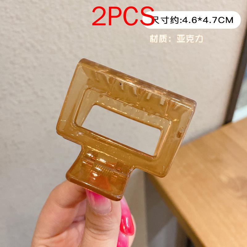 (87 Styles) 2pcs/ Set New Large Jelly Color Hair Clip Acrylic Hair Claw Shark Clamp For Women Girls Fashion Summer Updo Headwear Hair Accessories