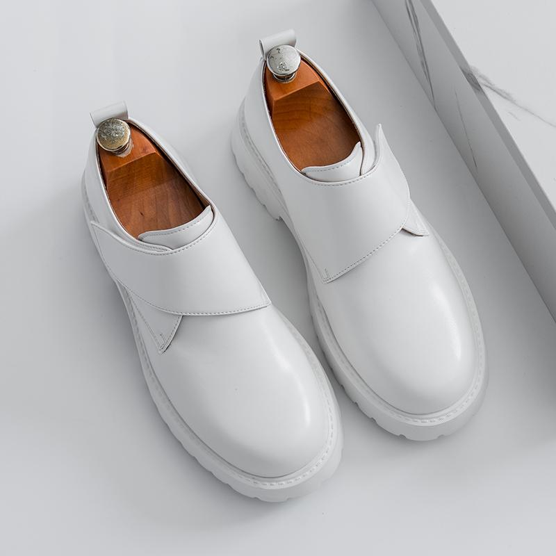 

Fashion Spring Classic White Men s Comfortable Thick Soled Oxford Shoes Fashion Brand Men s New Breathable Business Casual Leather Shoes 39 белый