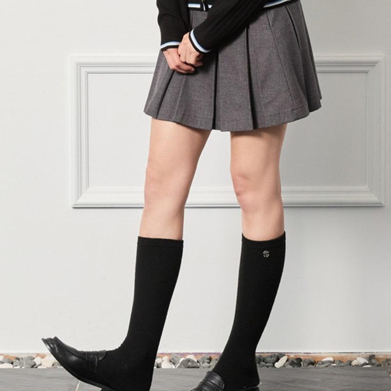 nitina cashmere emblem knee socks BK