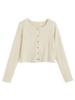 Schlankmachender Cardigan im koreanischen Stil mit langen Ärmeln - Elegantes, vielseitiges Oberteil für Damen für Herbst/Winter
