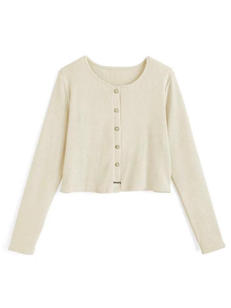 Schlankmachender Cardigan im koreanischen Stil mit langen Ärmeln - Elegantes, vielseitiges Oberteil für Damen für Herbst/Winter