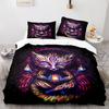 Cat Duvet Cover Set King Size Cute Cats Pattern Bedding Set Decorative Animal Polyester Comforter Cover with Pillowcases for Kid