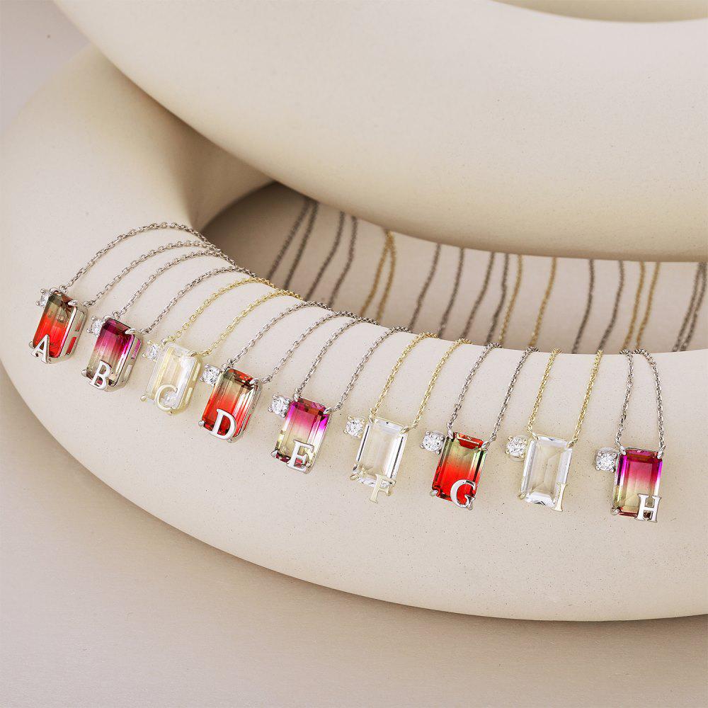 Collier Aurora Love en Argent Sterling S925 pour Femme avec Zircon - Design 26 Lettres, Cadeau de Noël Haut de Gamme